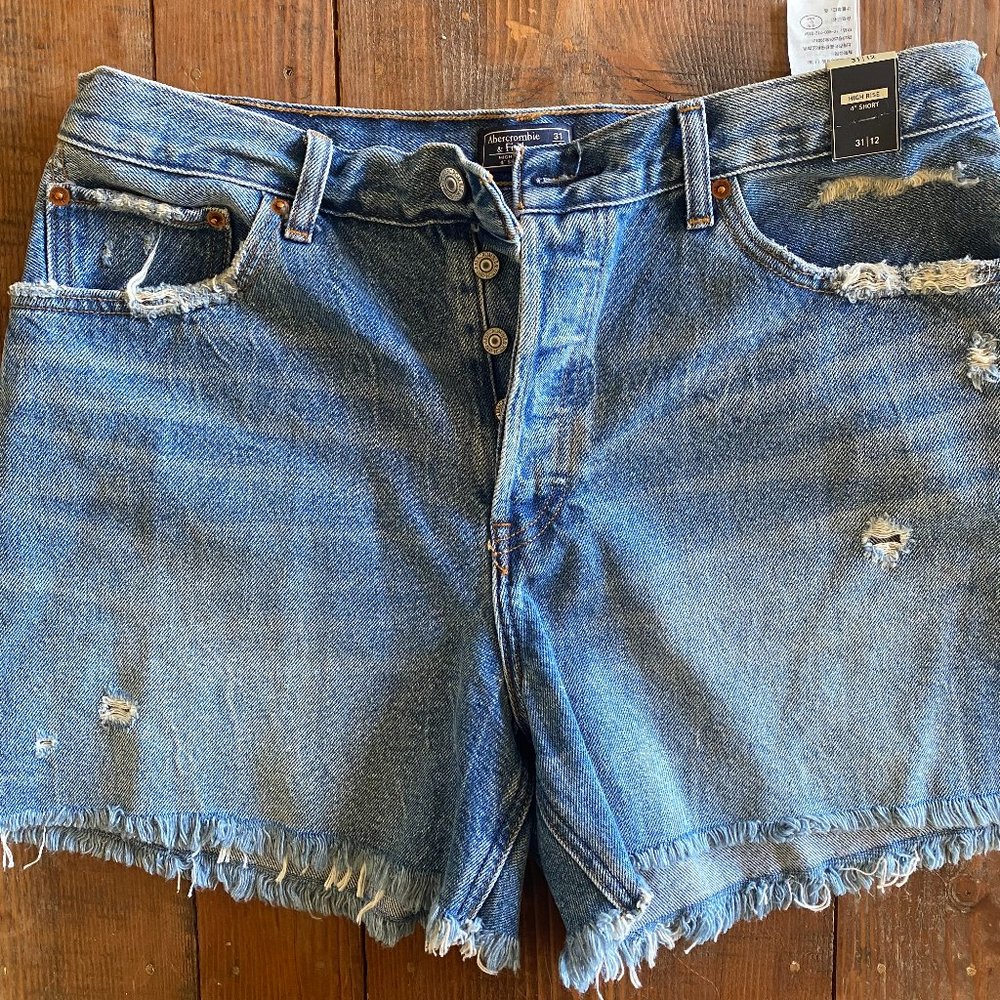 A&F 4in High-Rise Jean Shorts